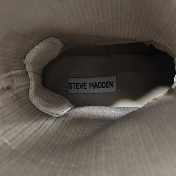 Steve Madden Liberti Lug Sole Boots Tan Suede Platform Chunky Boots - Picture 4 of 4